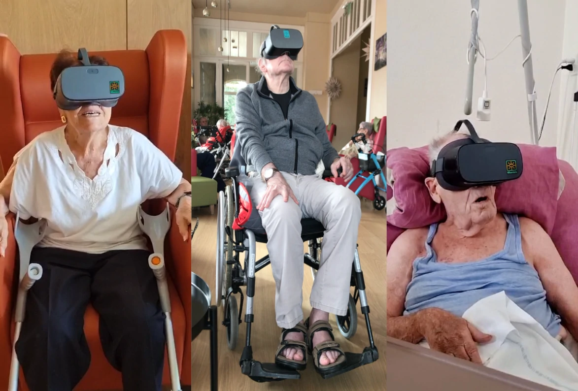 VRsenior Monsieur alité avec lunettes VR 01